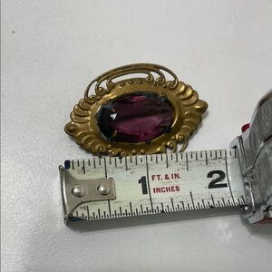 Source Unknown Gold and Deep Purple Brooch